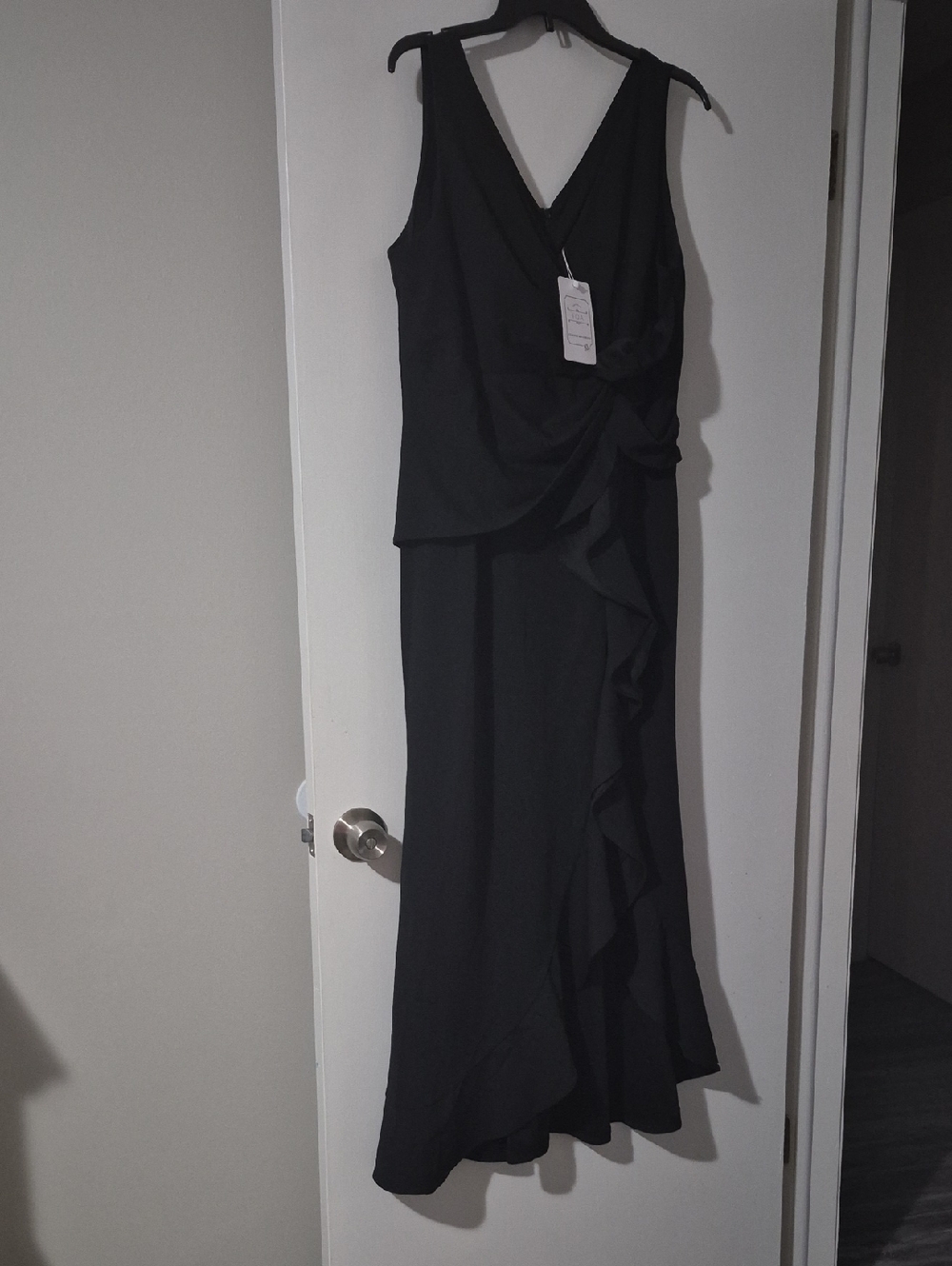Grace Black Sleeveless Ruffle Maxi Dress